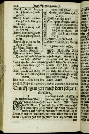 Dancksagungen nach dem seligen Abschied.