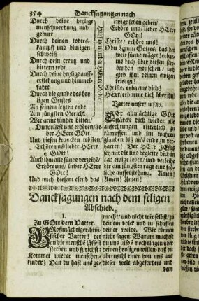 Dancksagungen nach dem seligen Abschied.
