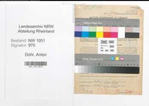 Entnazifizierung Anton Dohr , geb. 21.04.1899 (Verwaltungsangestellter)