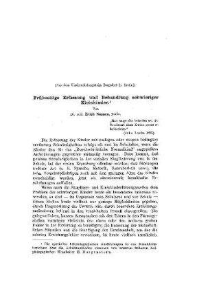 Frühzeitige Erfassung und Behandlung schwieriger Kleinkinder