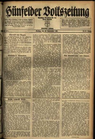 Ausgabe vom Freitag, den 23. September 1921.