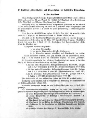 IV. Städtische Körperschaften und Organisationen der städtischen Verwaltung