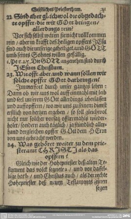 23. Wie offt aber, und wann sollen wir solche opffer Gott darbringen?