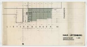 Haus Lietzenburg Meineckestraße 11/ Lietzenburger Straße 60, Berlin-Wilmersdorf: Grundriss Erdgeschoss 1:200