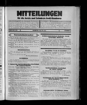 Jahrgang 1931, Hamburg, den 28. Juni, Nummer 26