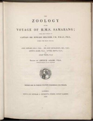 [1]: The zoology of the voyage of H. M. S. Samarang; under the command of Captain Sir Edward Belcher, during the years 1843-1846. [1]