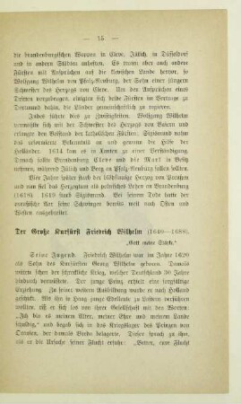 Der Große Kurfürst Friedrich Wilhelm (1640-1688)