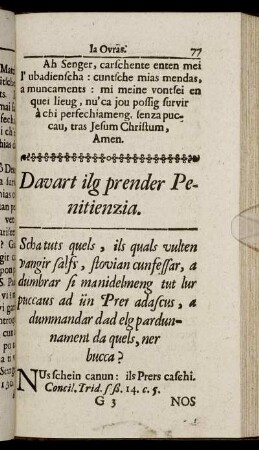 Davart ilg prender Penitienzia.