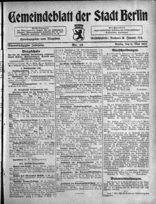1923,18: Nr. 18, 6. Mai 1923