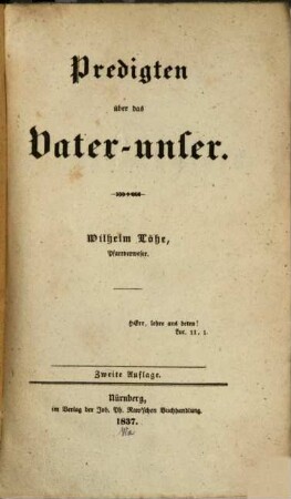 Predigten über das Vater-unser
