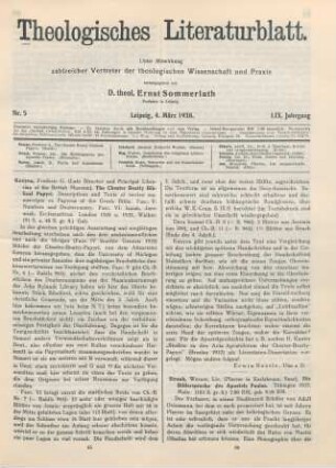 65-66 [Rezension] The Chester Beatty biblical papyri