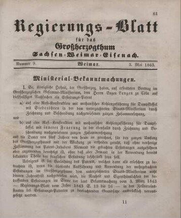 Nr. 9 : 3. Mai 1863