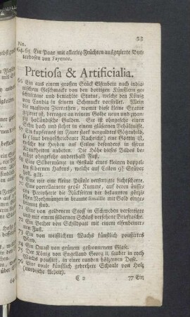Pretiosa & Artificialia.