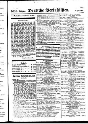 1010.Ausgabe. Mittwoch, 14. Juni 1916