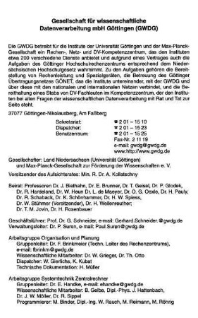 Gesellschaft für wissenschaftliche Datenverarbeitung mbH Göttingen (GWDG)