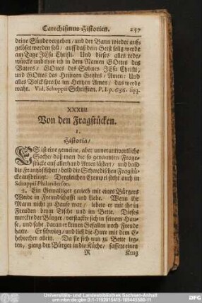 XXXIII. Von den Fragstücken.