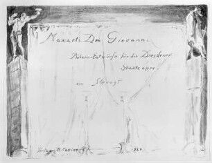 Titelblatt zu W. A. Mozart "Don Giovanni", Bühnenentwürfe für die Dresdner Staatsoper