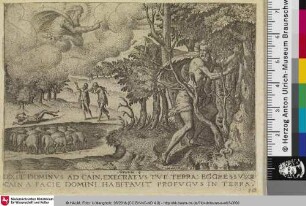 [Kain flieht nach dem Mord vor dem Anblick Gottes; Cain fuyant la vue de Dieu après le meurtre qu'il vient de commettre]