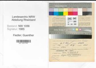 Entnazifizierung Guenther Fiedler , geb. 06.11.1922 (Arbeiter)