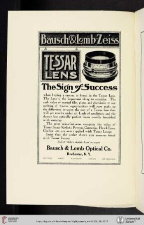 Bausch & Lomb Optical Co. [Zeiss Tessar Lens]