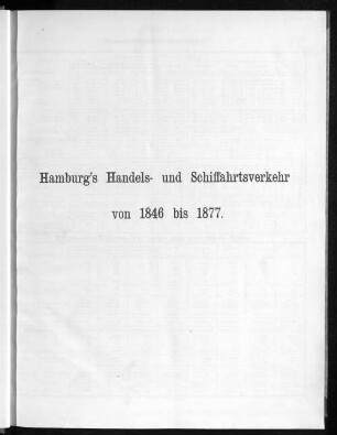 Hamburg's Handels- und Schiffahrtsverkehr von 1846 bis 1877.
