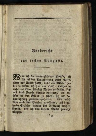 Vorbericht zur ersten Ausgabe