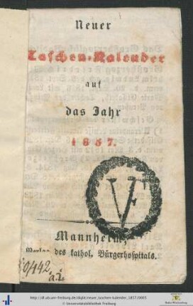 Neuer Taschen-Kalender: ... auf das Jahr 1857
