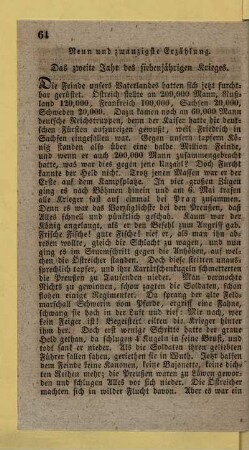 Neun und zwanzigste Erzählung. Das zweite Jahr des siebenjährigen Krieges