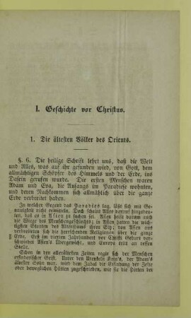 1. Die ältesten Völker des Orients