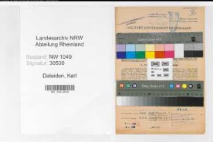 Entnazifizierung Karl Daleiden , geb. 08.07.1887 (Lokfuehrer)
