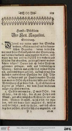 Hand-Büchlein des heil. Augustini