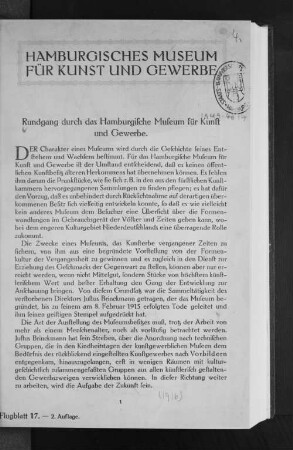 Rundgang durch das Hamburgische Museum für Kunst und Gewerbe