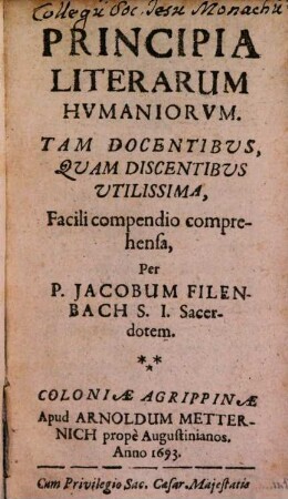 Principia Litterarum humaniorum