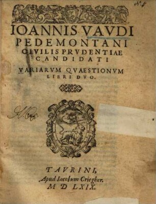 Variarum quaestionum libri duo