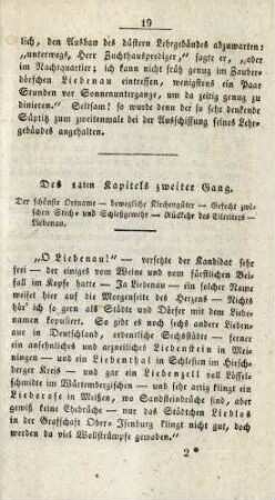 Des 14ten Kapitels zweiter Gang