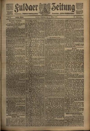 Erste Ausgabe vom Dienstag, den 08. März 1910.