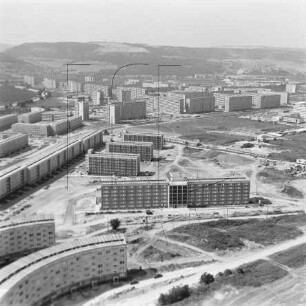 Neubaugebiet Jena-Lobeda : Blickrichtung Westen nach Lobeda West