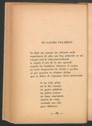 No gastes palabras