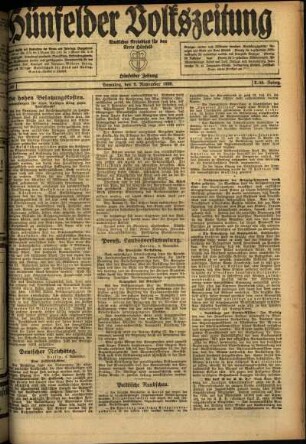 Ausgabe vom Samstag, den 06. November 1920.