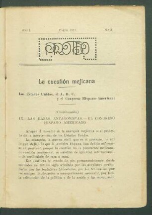 IX. - Las razas antagonistas - El congreso hispano-americano