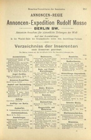 Verzeichniss der Inserenten