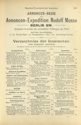 Verzeichniss der Inserenten