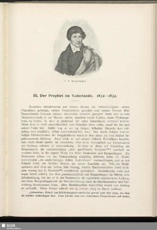 III. Der Prophet im Vaterlande 1832-1833