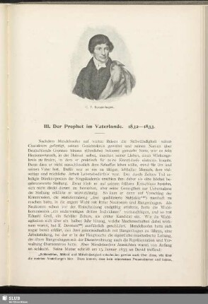 III. Der Prophet im Vaterlande 1832-1833