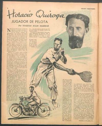 Horacio Quiroga jugador de pelota