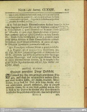 Artic. CLXXIV. Geringer geweyhter Dinge Diebstahl