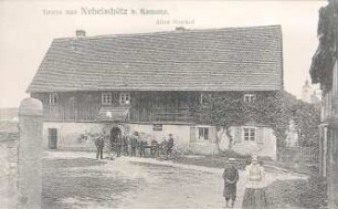 Gasthof in Nebelschütz : Bauwesen - Wohnung, Exterieur. Ort: Njebjelčicy / Nebelschütz. Alter Gasthof in Nebelschütz. Postkarte