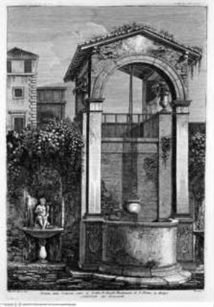 I monumenti più interessanti di Roma ..., Tafel 18: Palazzo Penitenzieri, cortile, cisterna
