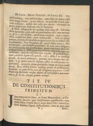 Tit. IV. De Constitutionibus Principum