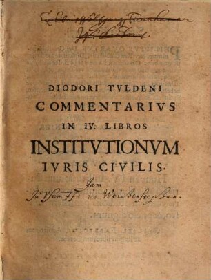 Commentarius in IV. libros Institutionum